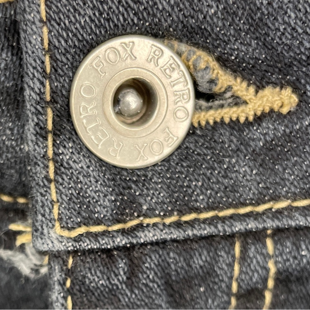 Vintage Retro Fox Low Rise Boot Cut Jeans - Dark Wash Blue - Picture 7 of 16